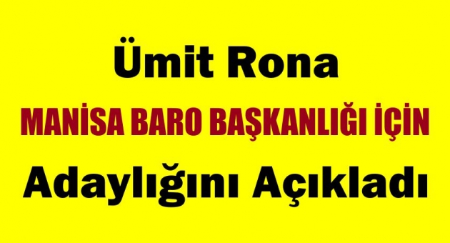 Manisa Barosuna Başkan Adayı