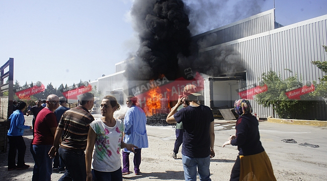 Manisa'da 400 kişinin çalıştığı işletmede yangın çıktı