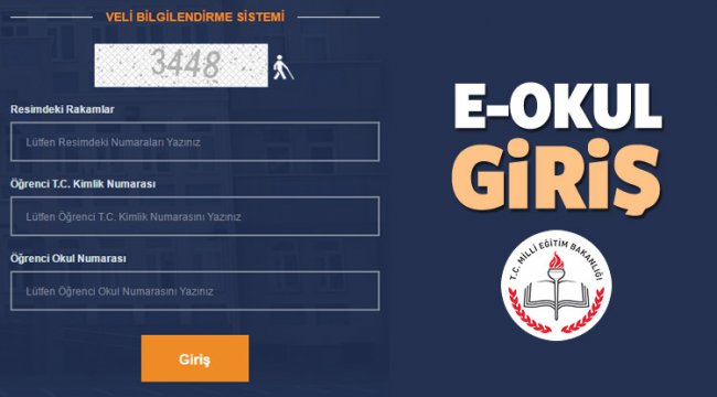 e-Okul veli bilgilendirme sistemi (VBS) giriş sayfası