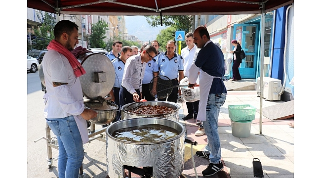 Zabıtadan vefat eden arkadaşları için lokma hayrı