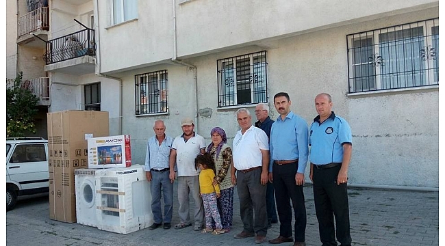 Yangında küle dönen eşyaları büyükşehir tarafından yenilendi