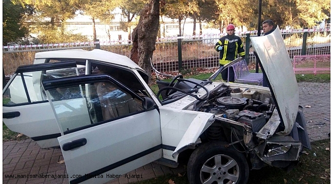 Otomobil takla atıp ağaca çarptı: 1 yaralı