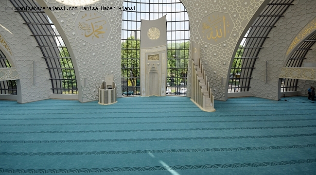 Görme engelliler için özel tasarlanan cami halısı Manisa'da dokundu