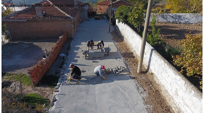 Saruhanlı Belediyesi mahalleleri kilit parke taşıyla donatıyor