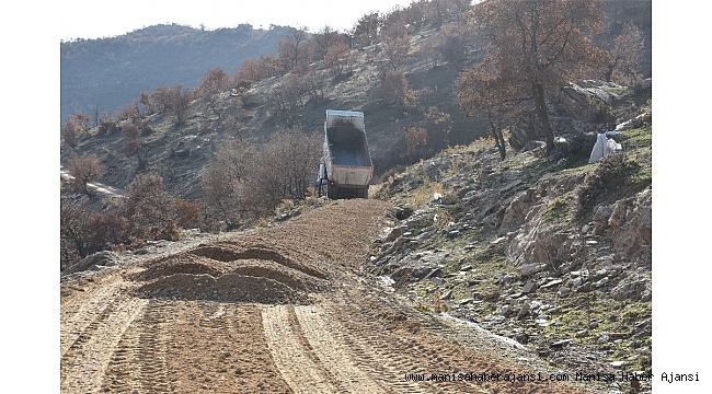 Alaşehir Belediyesinden 735 metre rakımda yol çalışması