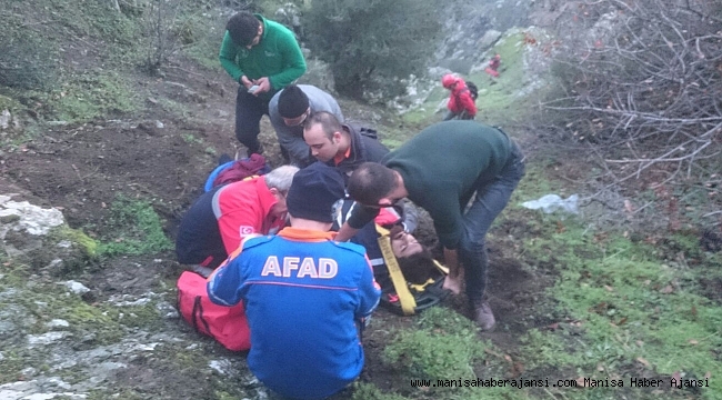 Spil'de bacağı kırılarak mahsur kalan genç kurtarıldı