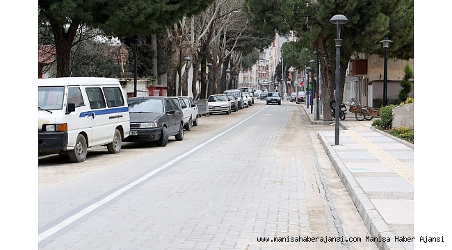 Saruhanlı'nın en işlek caddesi yenilendi