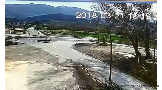 Manisa'daki kaza anı güvenlik kamerasında