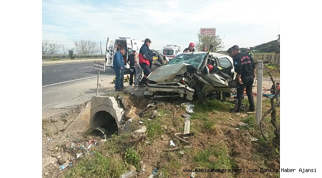 Manisa'daki kazada ağır yaralanan sürücü kurtarılamadı