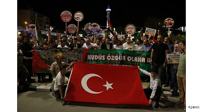 Manisa'da Filistin protestosu