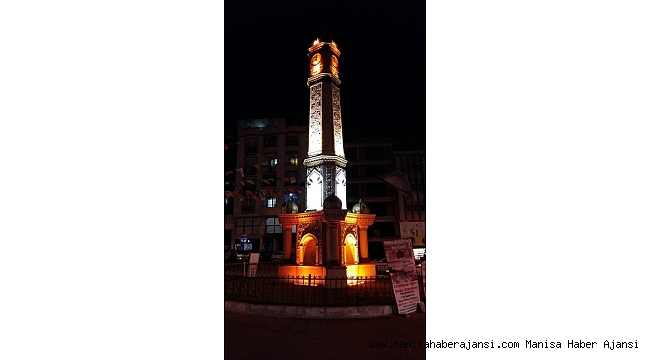 Demirci&#039;nin saat kulesinin aydınlatması yenilendi