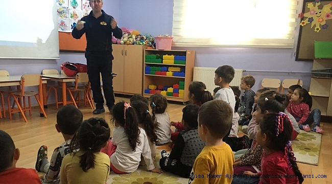 İtfaiye’den Ahmetli Anaokuluna Özel Ders