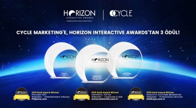 18. Uluslararası Horizon Interactive Awards'tan 3 ALTIN ödül