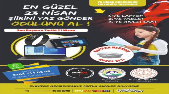 Keşan Belediyesi 23 Nisan coşkusunu evlere taşıyor