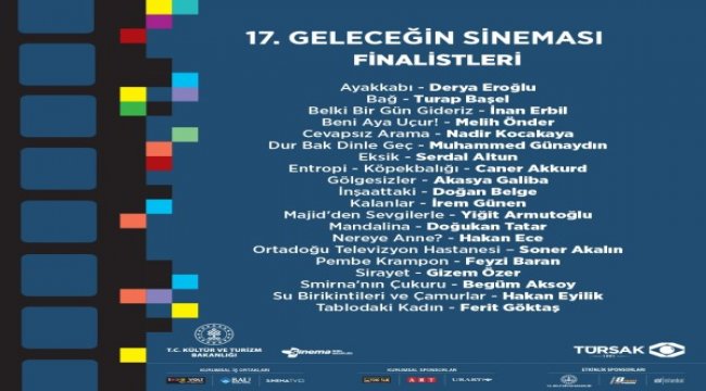 "TÜRSAK Geleceğin Sineması"nda finale kalan 20 proje belli oldu