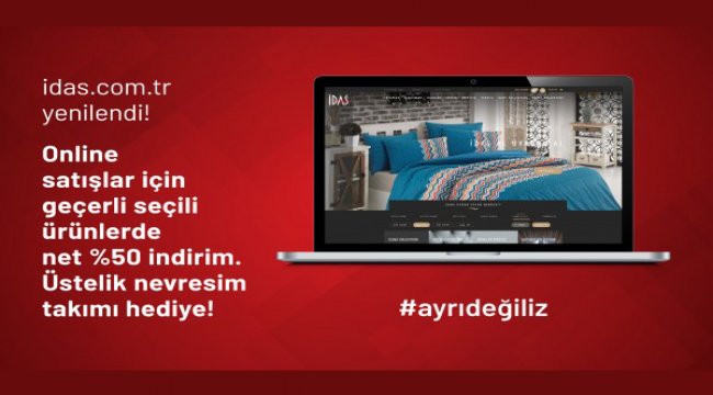 Online satışlar için geçerli seçili ürünlerde net %50 indirim