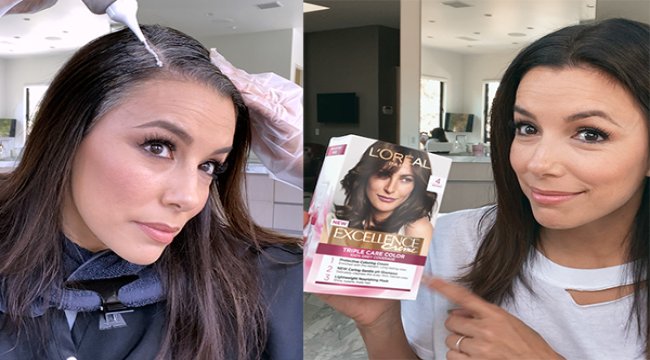Dünyaca ünlü aktris Eva Longoria da saç bakımını evde kendisi yapan ünlüler arasına katıldı
