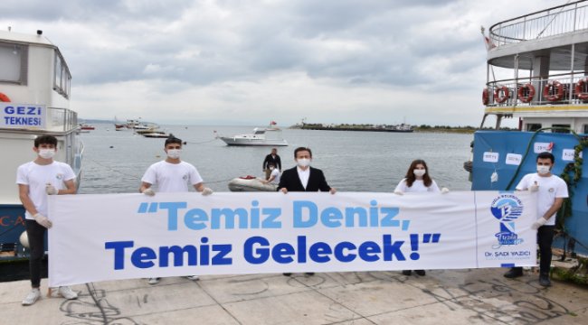 Tuzlalı gençler, su altı temizliği için dalış yaptı