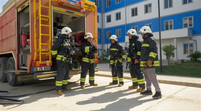 Akkuyu NGS inşaat sahasında planlı tatbikat yapıldı