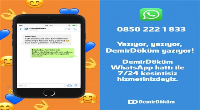 DemirDöküm WhatsApp Hattı ile tüm hizmetlerini tek tıkla erişilebilir hale getirdi