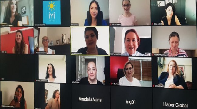 Meral Akşener, Ankara'daki kadın gazetecilerle internet ortamında buluştu