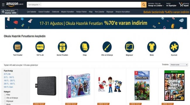 Amazon.com.tr’nin Okula Hazırlık Fırsatları başladı