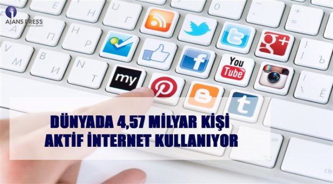 Dünyada 4,57 milyar kişi aktif internet kullanıyor