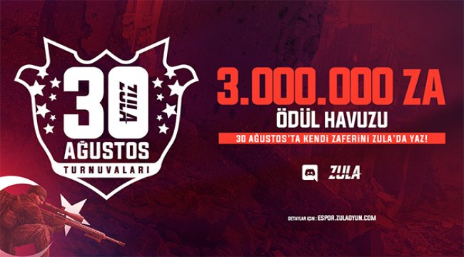 Oyun severler, 30 Ağustos’ta kendi zaferlerini Zula’da yazacak