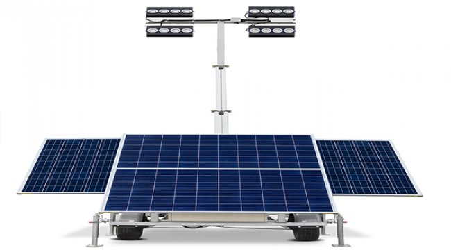 Solar aydınlatma kulesi enerjisini güneşten alıyor