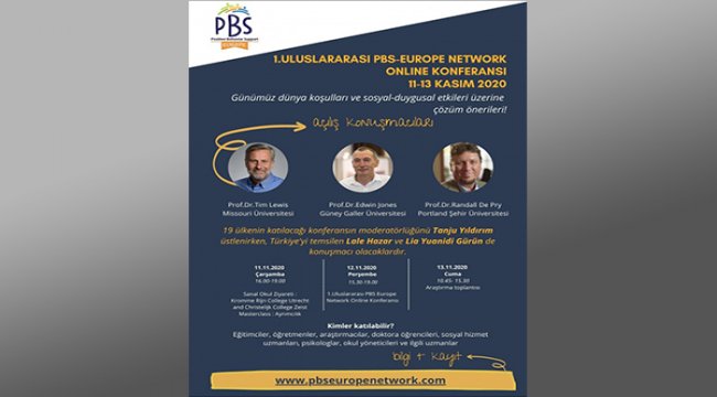 1.Uluslararası PBS Online konferansı 11-13 Kasım 2020’de gerçekleşecek