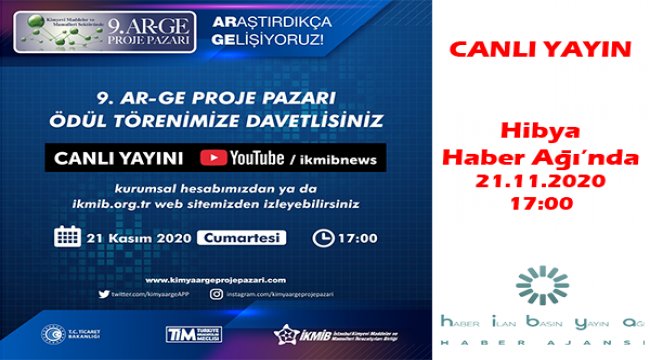 Kimya 9. Ar-Ge proje pazarı dijital ödül töreni