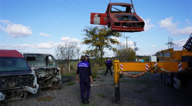 Lüleburgaz’da hurda araçlar toplanıyor