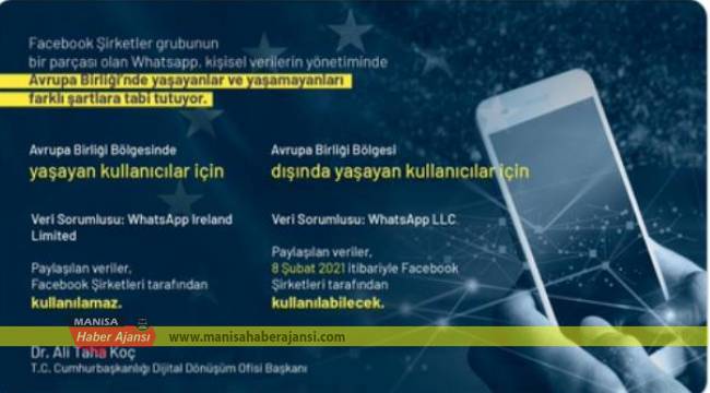 Cumhurbaşkanlığı Dijital Dönüşüm Ofisi Başkanı Koç'tan WhatsApp açıklaması: BİP ve Dedi kullanalım