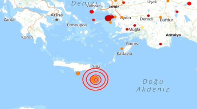 Akdeniz'de deprem