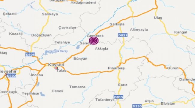 Kayseri'de deprem