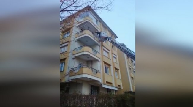 Şile'de evde bırakılan kediye kurtarma operasyonu