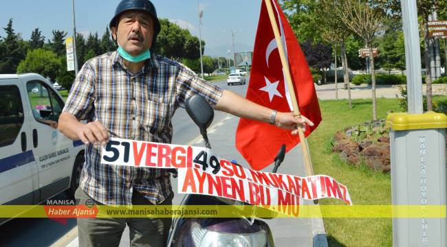 Vatandaştan Büyükşehir Belediyesi önünde tek kişilik eylem