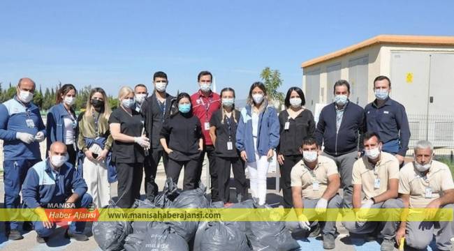 Manisa Şehir Hastanesi Dünya temizlik gününde Çöp topladı