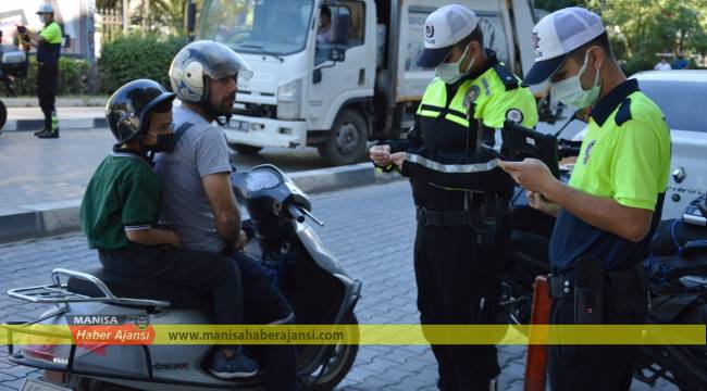 Trafik polisinden kask denetimi
