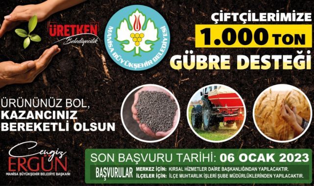 Büyükşehir'den Çiftçiye Gübre Desteği