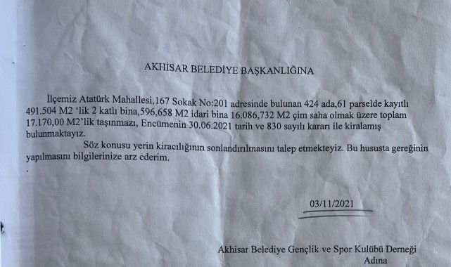 AKHİSAR BELEDİYESİ’NDEN AKHİSARSPOR AÇIKLAMASI