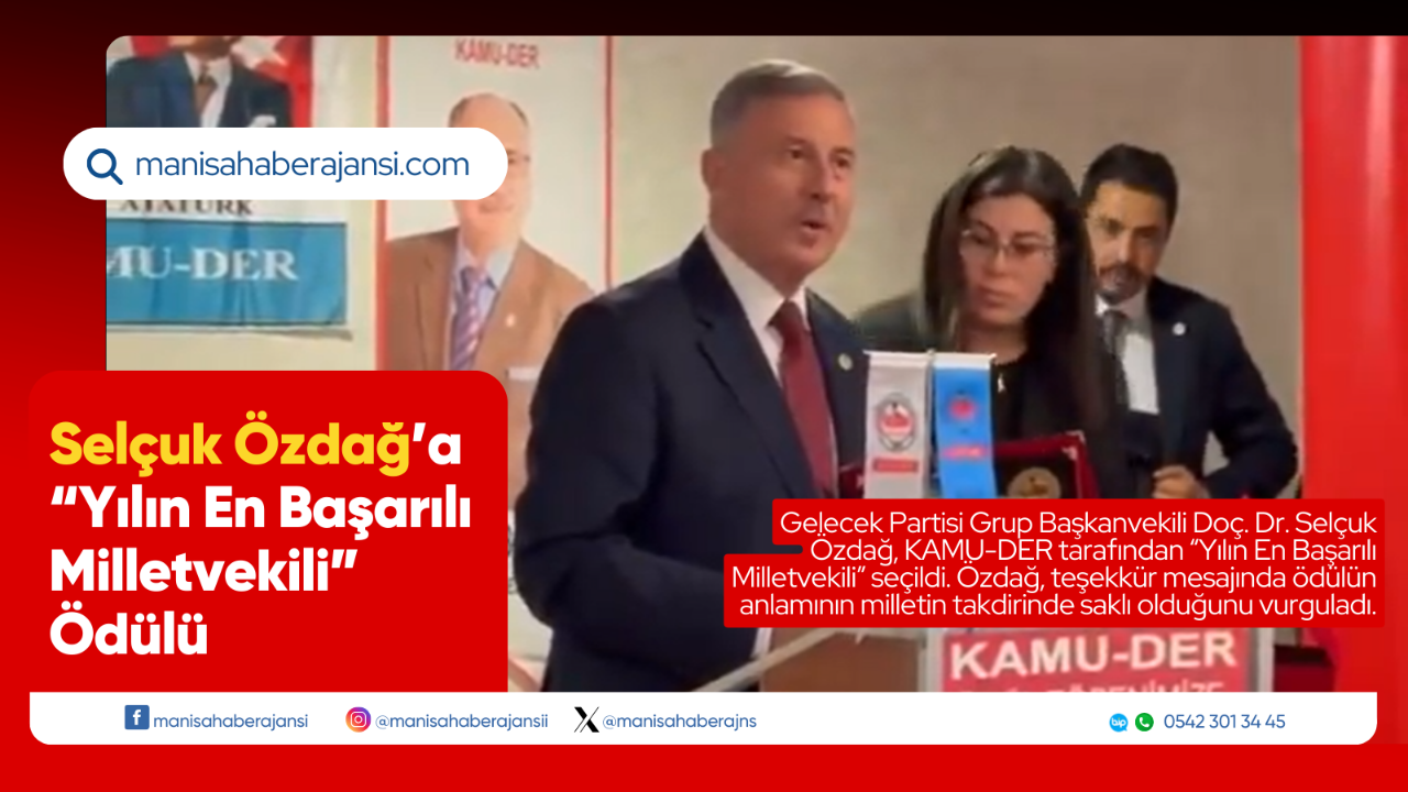 Selçuk Özdağ’a “Yılın En Başarılı Milletvekili” Ödülü