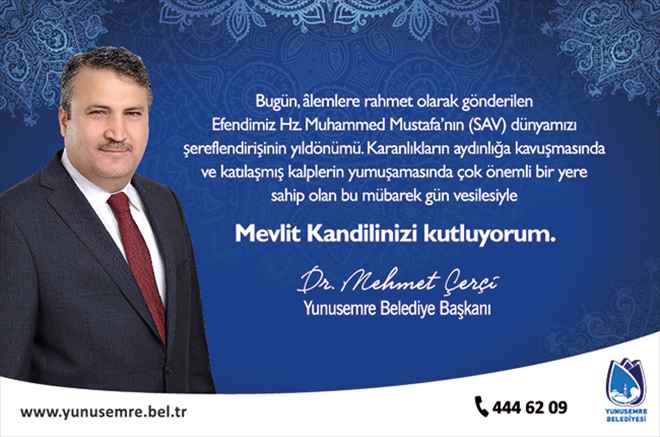 Yunusemre Belediyesi Kandil Mesajı