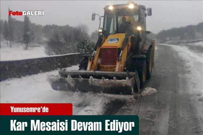 Yunusemre´de Kar Mesaisi Devam Ediyor