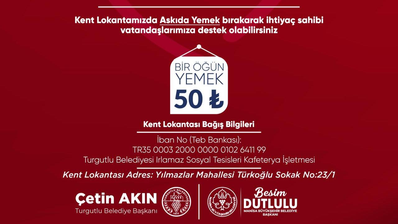 Turgutlu Belediyesi’nden “Askıda Yemek” ile Dayanışma Hamlesi