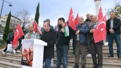 TÜGVA Manisa’dan Galata’daki Filistin eylemine destek