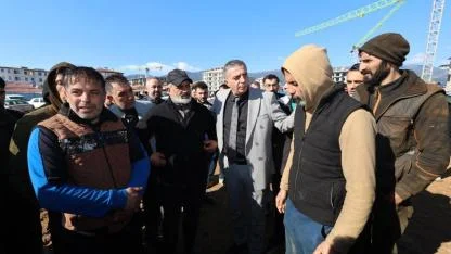 Başkan Şimşek’ten TOKİ Şantiyesine Geçmiş Olsun Ziyareti