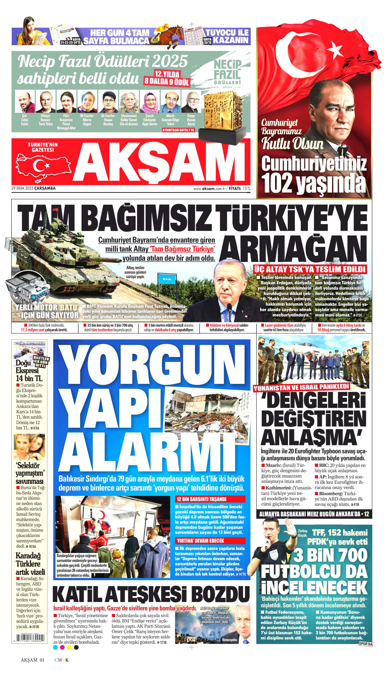 AKŞAM Gazete Manşeti