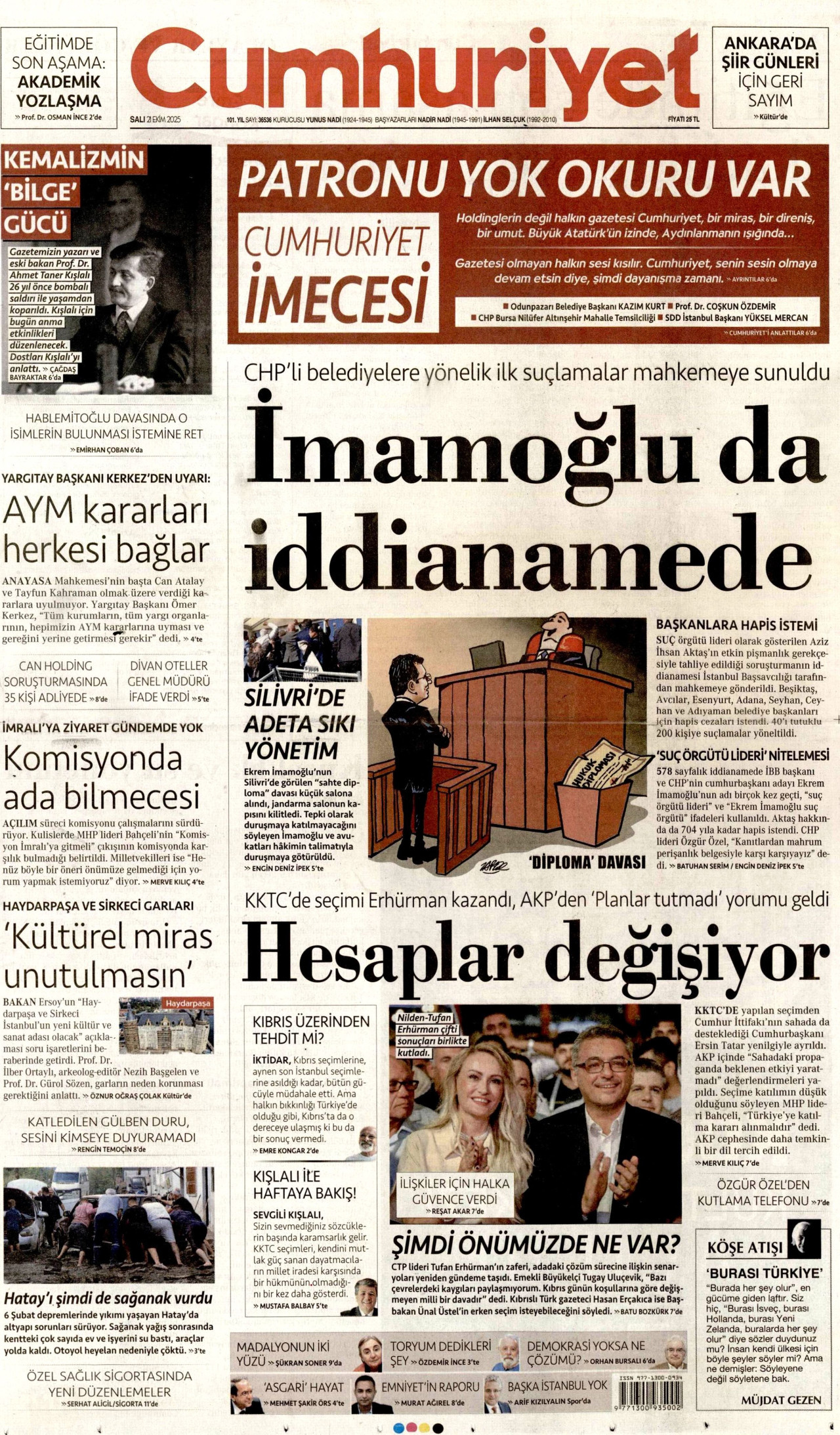 CUMHURİYET Gazete Manşeti