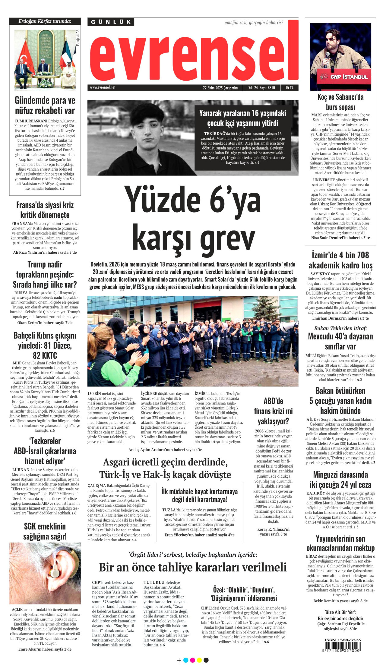 EVRENSEL Gazete Manşeti